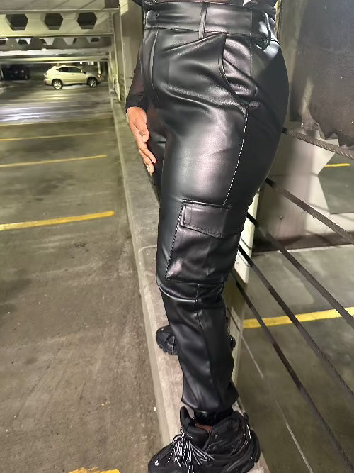 Cargo Leather Joggers