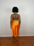 Mandarin Orange Midi Skirt